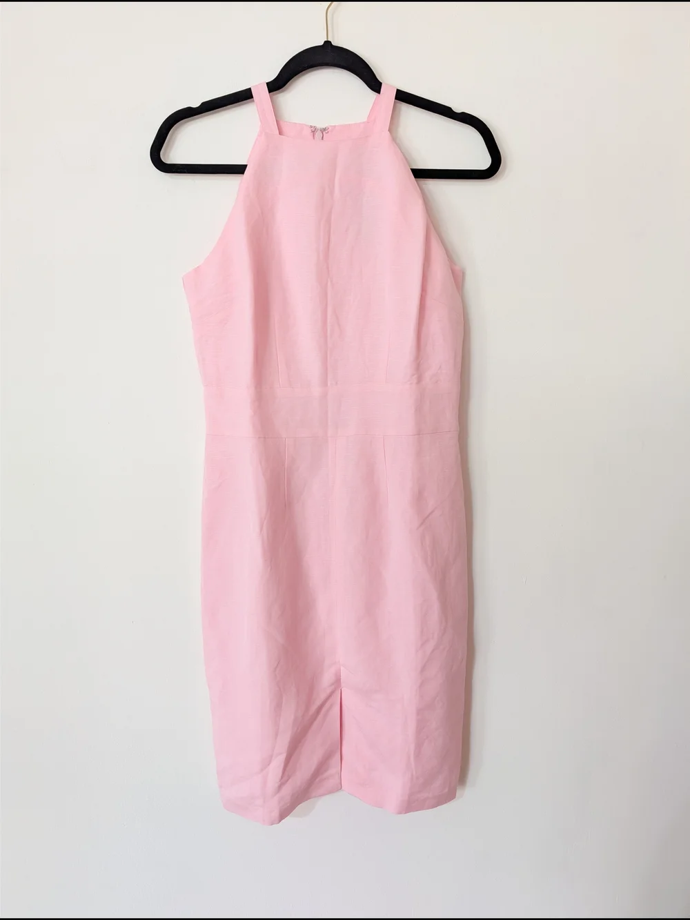 New Ann Taylor Pink Linen Blend Halter Sheath Dress Size 0P 0 Petite Preppy